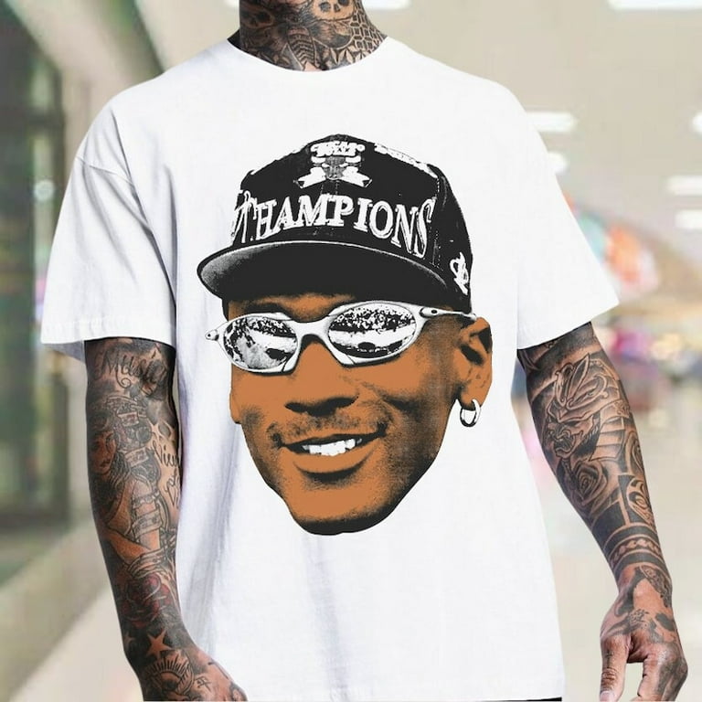 Vintage 90s Michael Jordan Graphic Shirt Michael Jordan Bulls Retro 90s Graphic Shirt Jordan Viral Big Head Bootleg Heavy Cotton T Shirt White Color SizeL Walmart