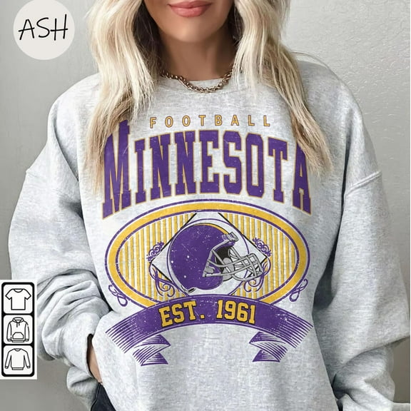 Vintage 90s Minnesota Football Vintage Style SweatShirt, Vintage Minnesota Crewneck Minnesota Fan Gift,Ash Color,Size XL