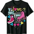 Vintage '90s Nostalgia Black T Shirt with Retro Design Bold Fonts