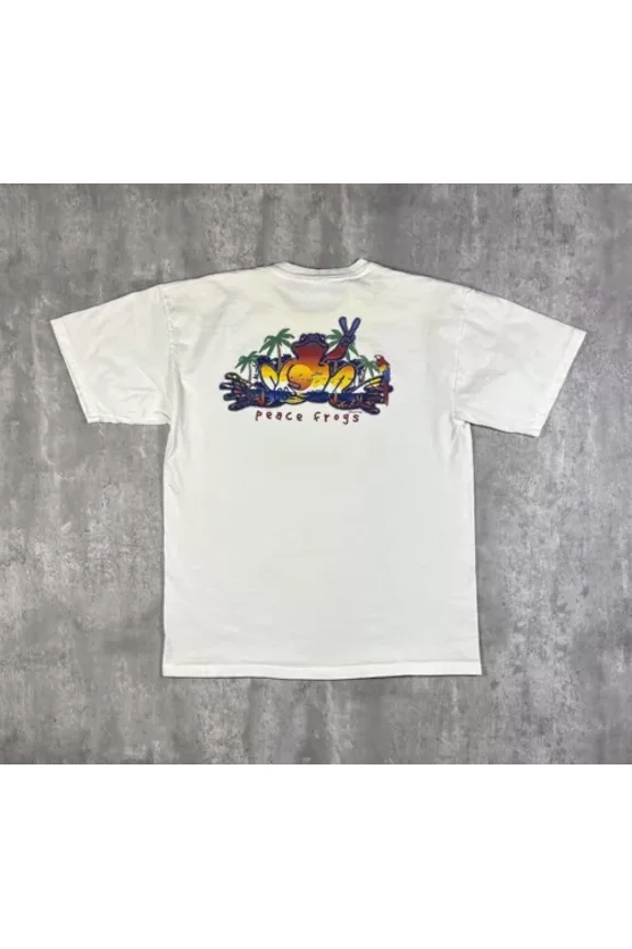 Vintage 90s Peace Frogs Nature Bar Beer T Shirt Mens size L | eBay