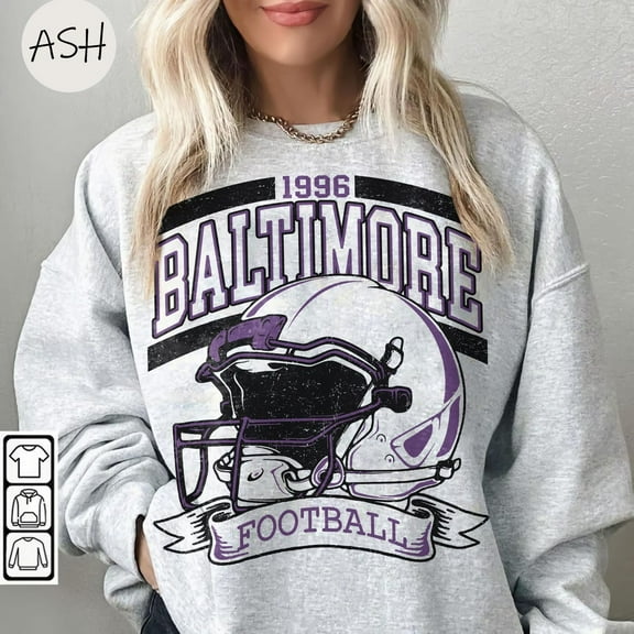 Vintage 90s Retro Style Baltimore Football Shirt, 1996 Helmet Tee