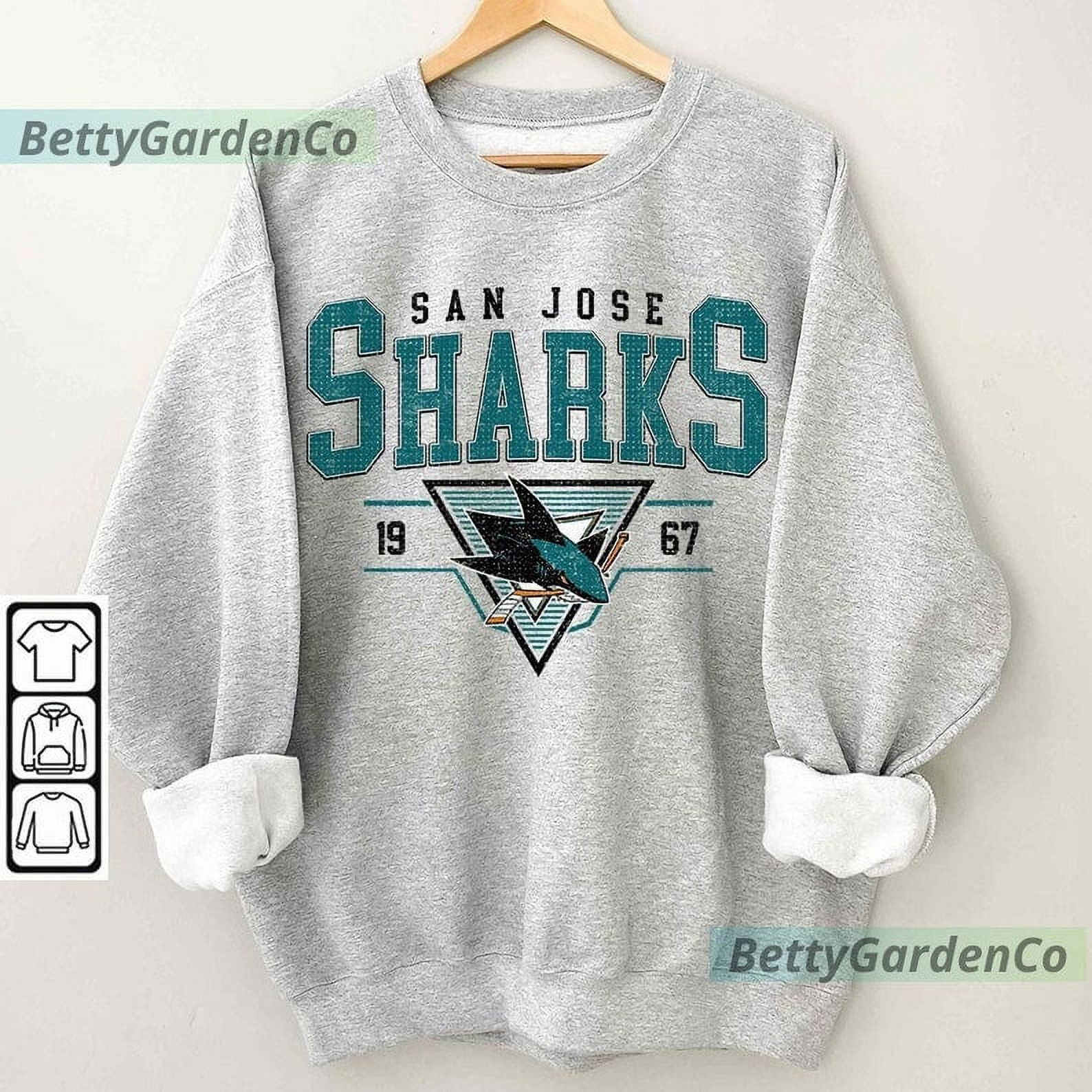 Vintage 90s San Jose Sharks Shirt Crewneck San Jose Sharks Sweatshirt Jersey Hockey Gift For Christmas Walmart