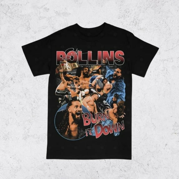 Vintage 90s Seth Rollins Tee Shirt Homage Retro Classic Graphic Tee Bootleg Bestseller Unisex Sport Sweatshirt Gift,Black Color,Size M