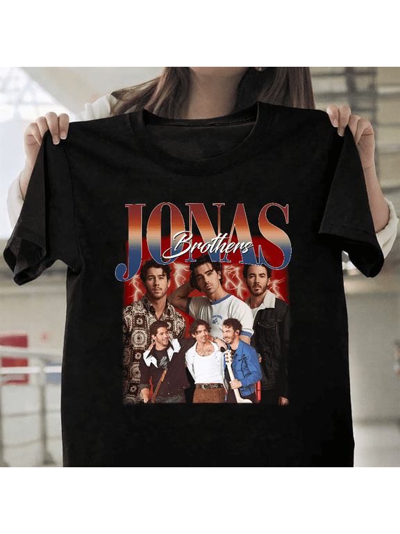 Vintage 90s Style Jonas Brothers Boy Band Pop Rock Music Concert Unisex T-Shirt, up to size 3XL.