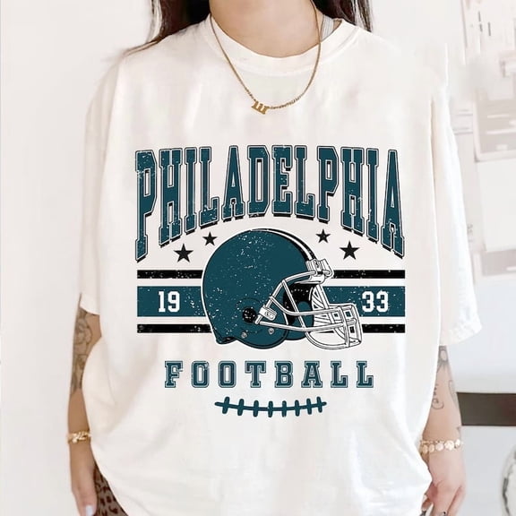 Vintage 90s Style Philadelphia Football Shirt, Football Season Gift For Fans ,White Color,Size M