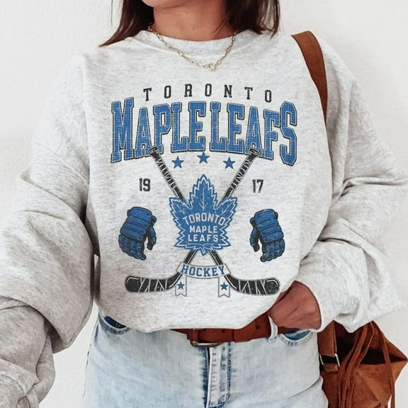 Vintage 90s Toronto Hockey Sweatshirt, Maple Leafs T-Shirt, Gift For Fan,Ash color,size L