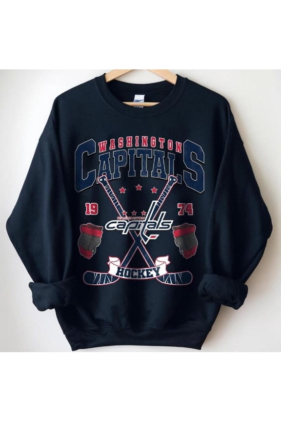 Vintage 90s Washington Hockey Sweatshirt, Retro Capitals Ice Hockey Team Crewneck, Washington Shirt, Washington hockey Fan
