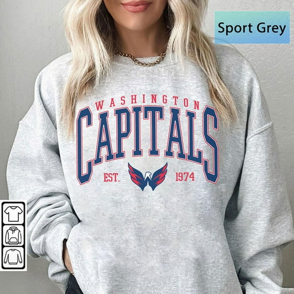 Vintage 90s Washington Hockey Sweatshirt, Retro Capitals Ice Hockey Team Crewneck, Washington hockey Fan
