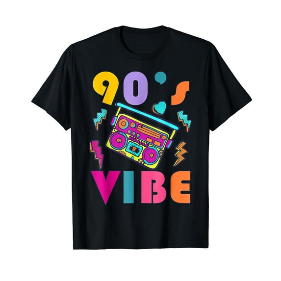 Vintage 90s vibe tshirt 90s music lover i heart the nineties Black T-shirt Crew Neck Tee