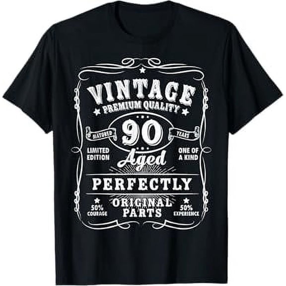 Vintage 90th Birthday Decorations Men Gag Funny 90 Birthday T-Shirt