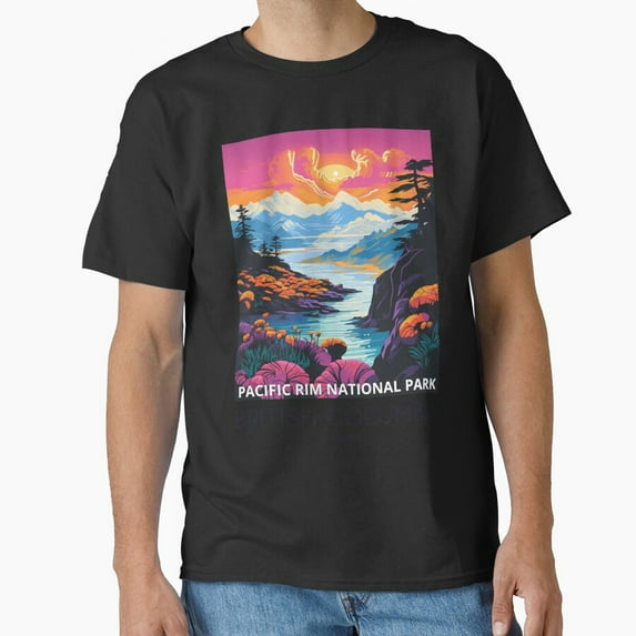 Vintage A Pop Art Travel Print Of The Pacific Rim National Park - British Columbia - Canada Classic T-Shirt T-Shirt - Perfect T-Shirt For Everyone