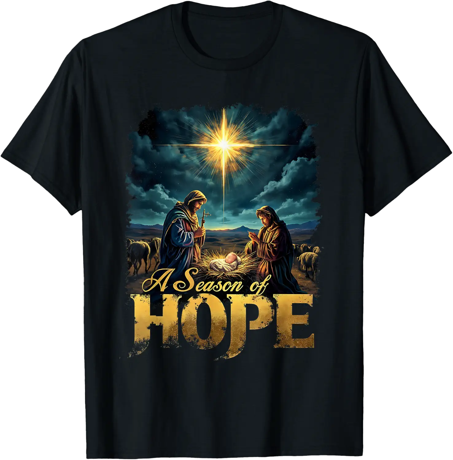 Vintage A Season Of Hope Christmas Christ Faith T-Shirt - Walmart.com