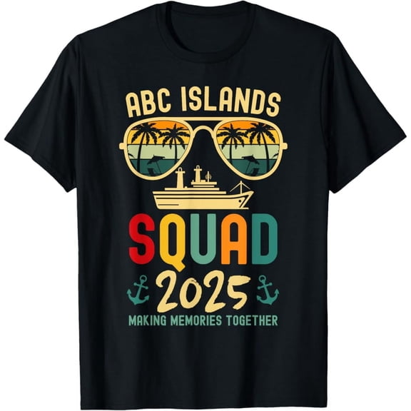 Vintage Abc Islands Cruise Squad 2025 Family Cruise Holiday T-Shirt - Perfect Gifts For Everyone