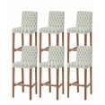 thumbnail image 1 of Vintage Abstract Bar Stool Covers Set of 6, Retro Floral Texture Green Stretch Washable Bar Chair Covers with Backs, Removable Pub Counter Height Chair Cover for Kitchen Dining Room Cafe, 1 of 7