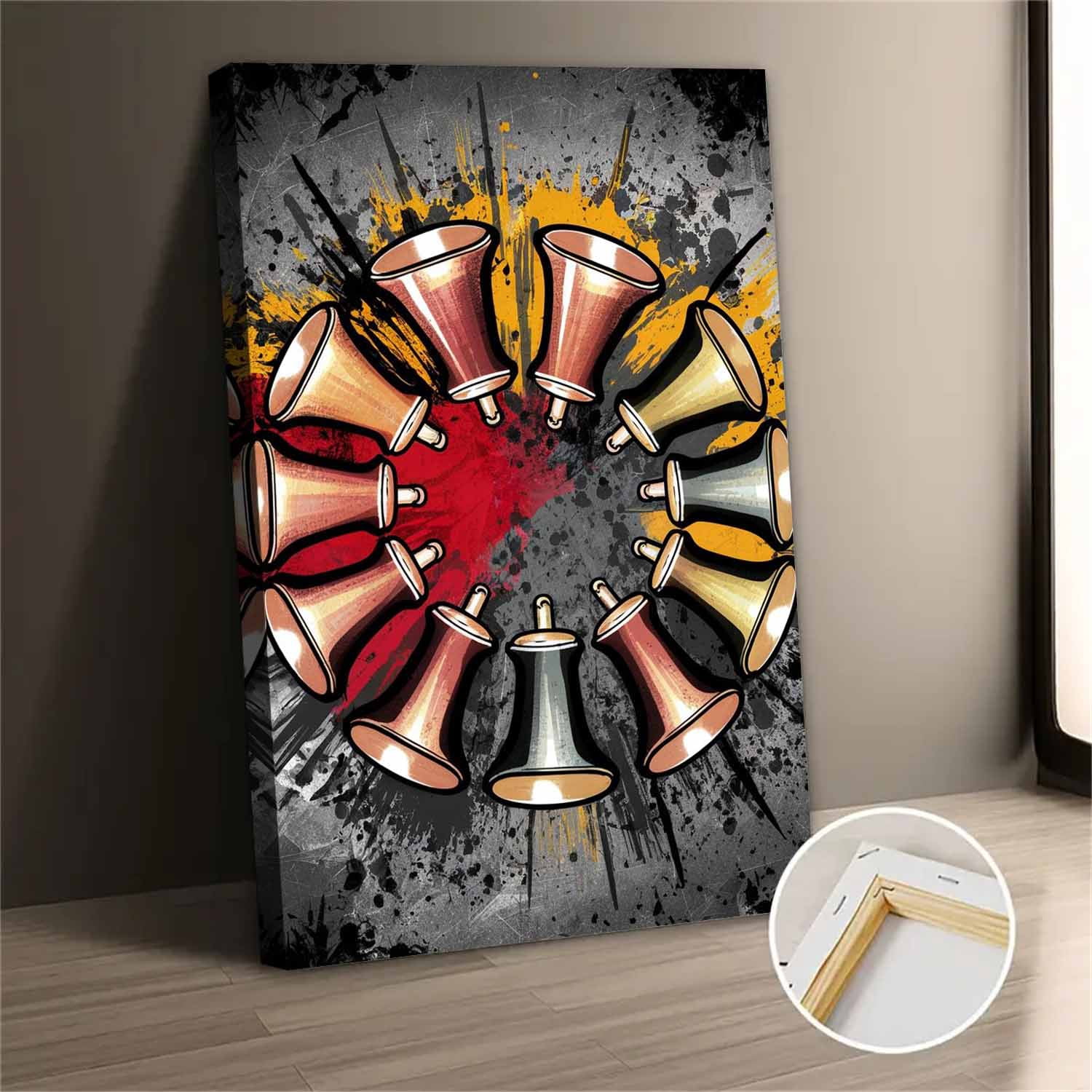 Vintage Abstract Bells Canvas Wall Art Print For Bedroom Home Decor ...