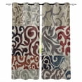 thumbnail image 1 of Vintage Abstract Blackout Curtains for Bedroom, Thermal Insulated Window Treatment, Retro Classic Pattern Texture Light Brown Grommet Top Blackout Draperies and Drapes for Basement 27.5"x39" 2 Panels, 1 of 8