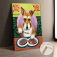 thumbnail image 1 of Vintage Abstract Canvas Wall Art Print Dog Eating Peanut Butter Toast Home Decor, 1 of 8