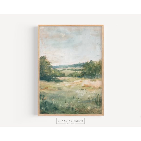 Vintage Abstract Field Landscape Poster, Unframed Size 12x18
