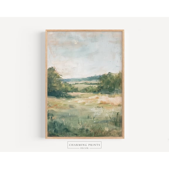 Vintage Abstract Field Landscape Poster, Unframed Size 8x12