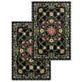 thumbnail image 1 of Vintage Abstract Floral Kitchen Dish Towels for Drying Dishes Set of 2, Rustic Ethnic Flowers Prints Black Waffle Weave Microfiber Hand Tea Bathroom Towels Quick Dry & Absorbent Towel 15.7x23.6, 1 of 6