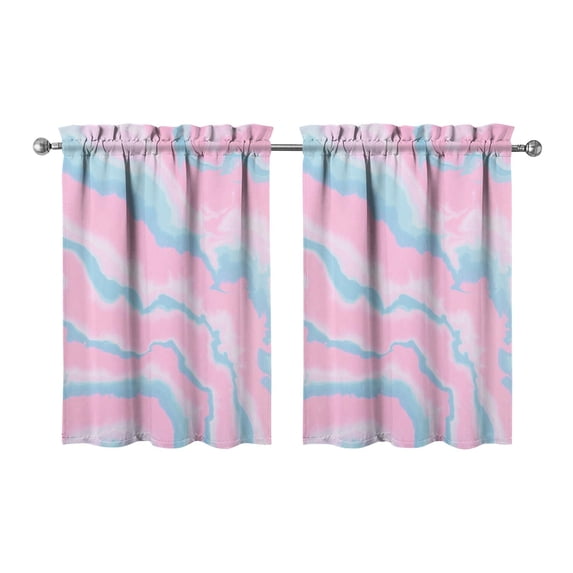 Vintage Abstract Oil Watercolor Tier Cafe Curtains for Bathroom Living RV Rod Pocket Window Drapes 36 Inch 2 Panels Set 28"x36" 2 Panels Window Treatment Tiers