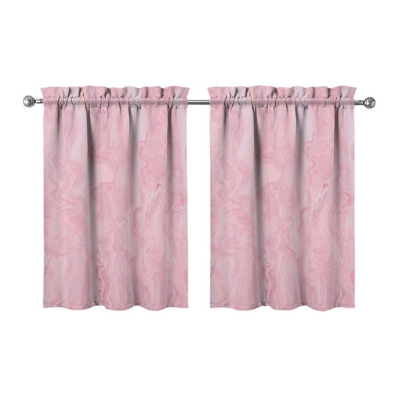 Vintage Abstract Oil Watercolor Tier Cafe Curtains for Bathroom Living RV Rod Pocket Window Drapes 36 Inch 2 Panels Set 28"x36" 2 Panels Window Treatment Tiers