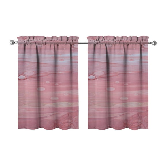 Vintage Abstract Oil Watercolor Tier Cafe Curtains for Bathroom Living RV Rod Pocket Window Drapes 36 Inch 2 Panels Set 28"x36" 2 Panels Window Treatment Tiers