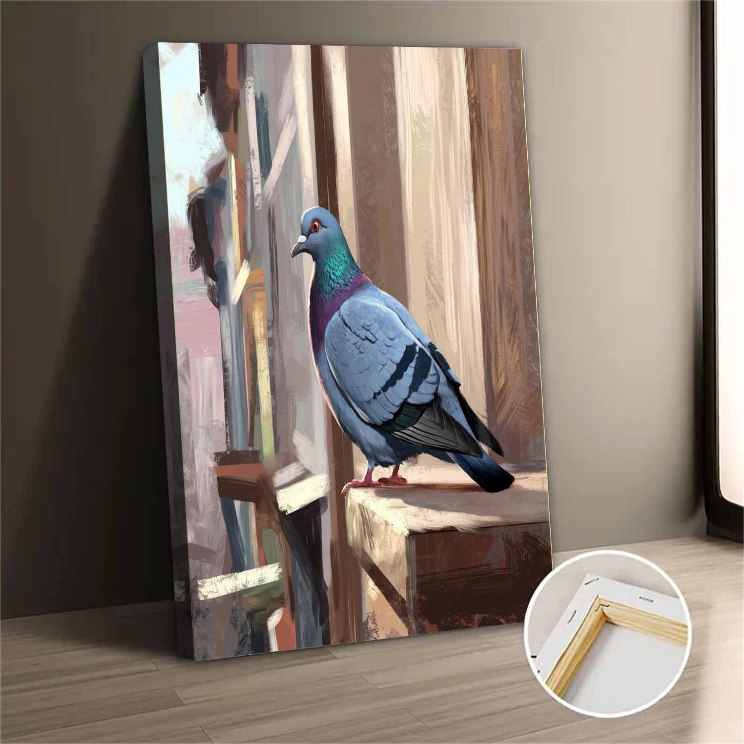 Vintage Abstract Pigeon Canvas Wall Art Print For Bedroom Living Room vintage-abstract-pigeon-canvas-wall-art-print-for-bedroom-living-room