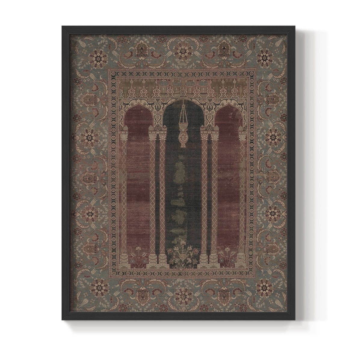 Vintage Abstract Print C - 14in. x 11in. Vintage Framed Print in Black Wood Frame