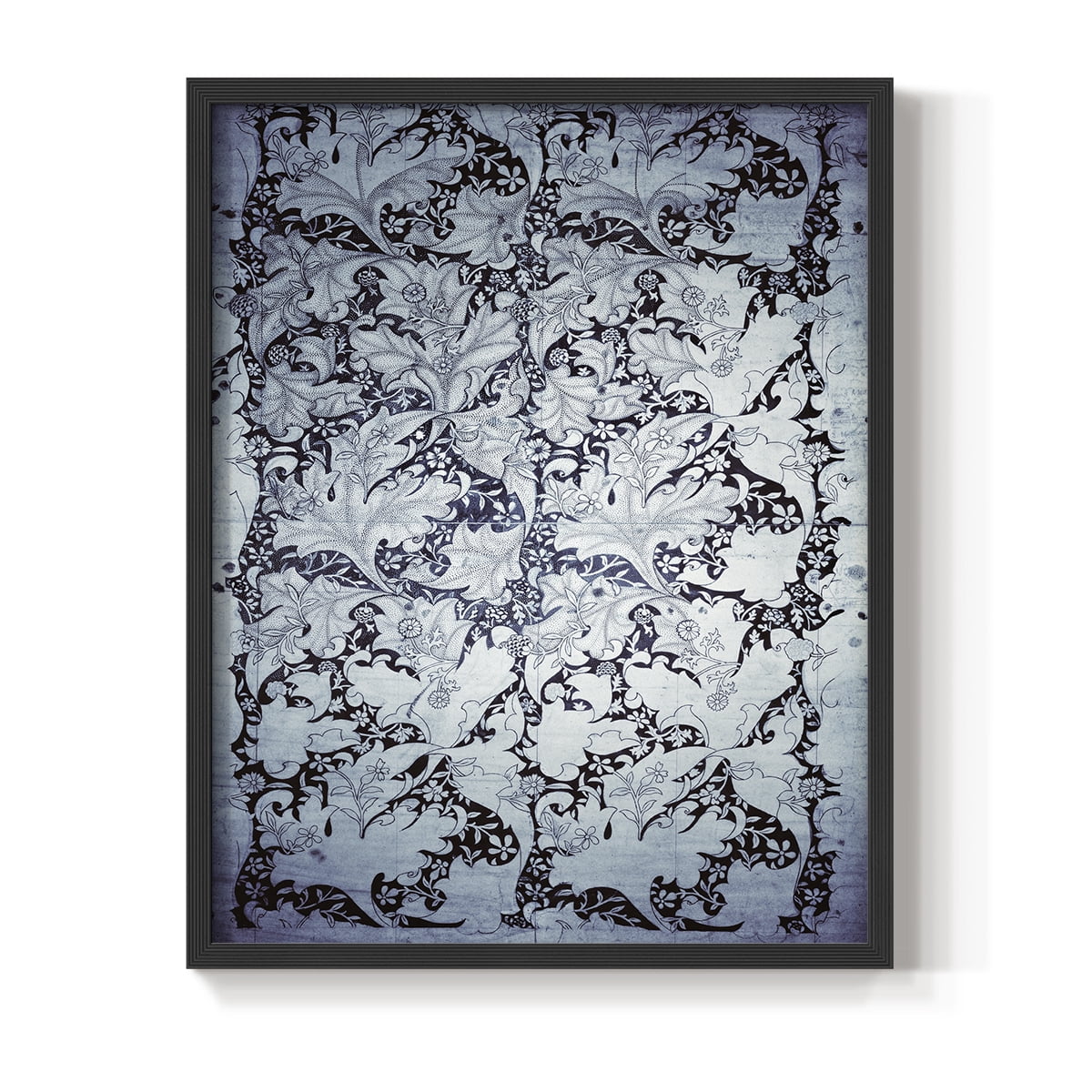 Vintage Abstract Print CLIX - 14in. x 11in. Vintage Framed Print in Black Wood Frame