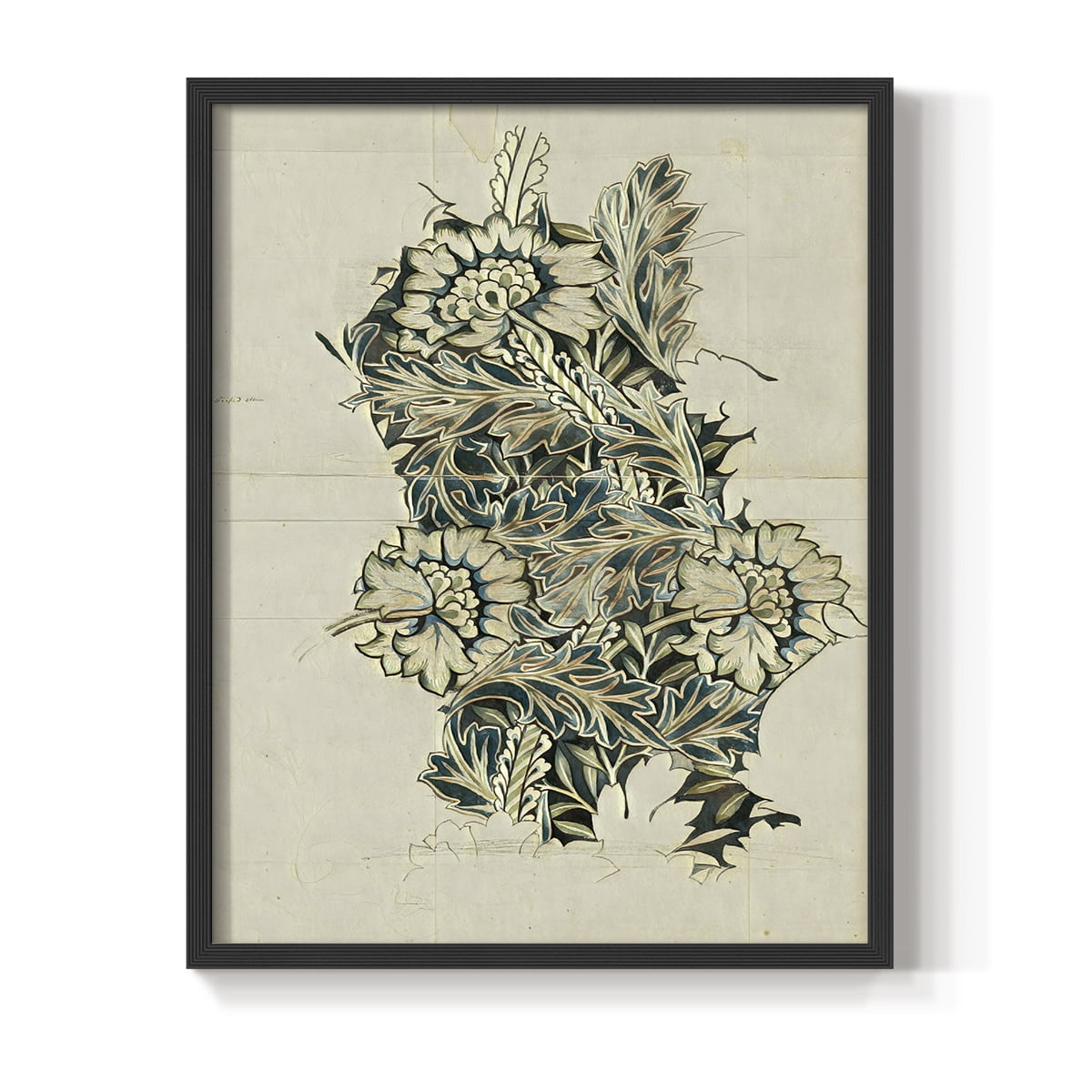Vintage Abstract Print CX - 14in. x 11in. Vintage Framed Print in Black Wood Frame