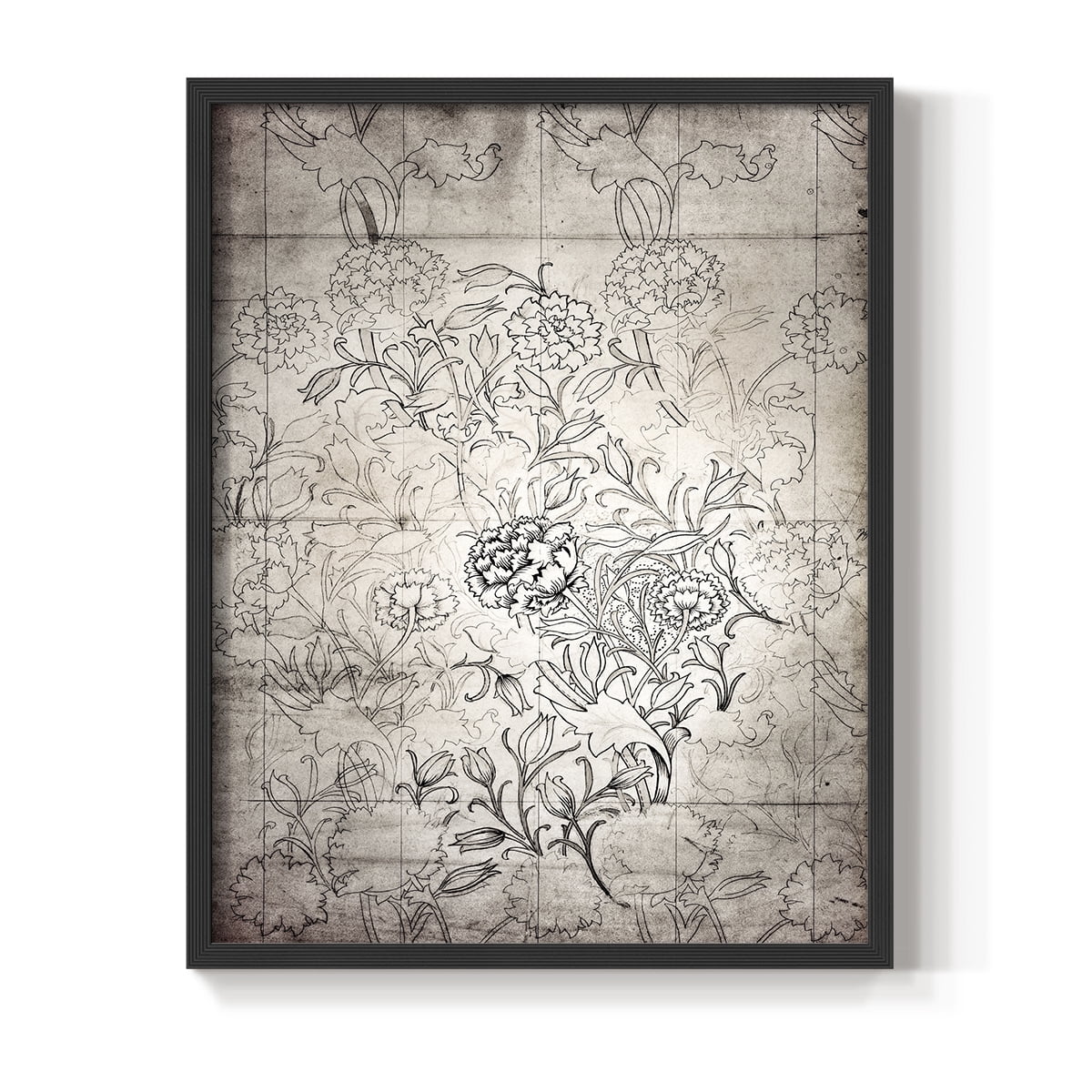 Vintage Abstract Print CXLV - 14in. x 11in. Vintage Framed Print in Black Wood Frame