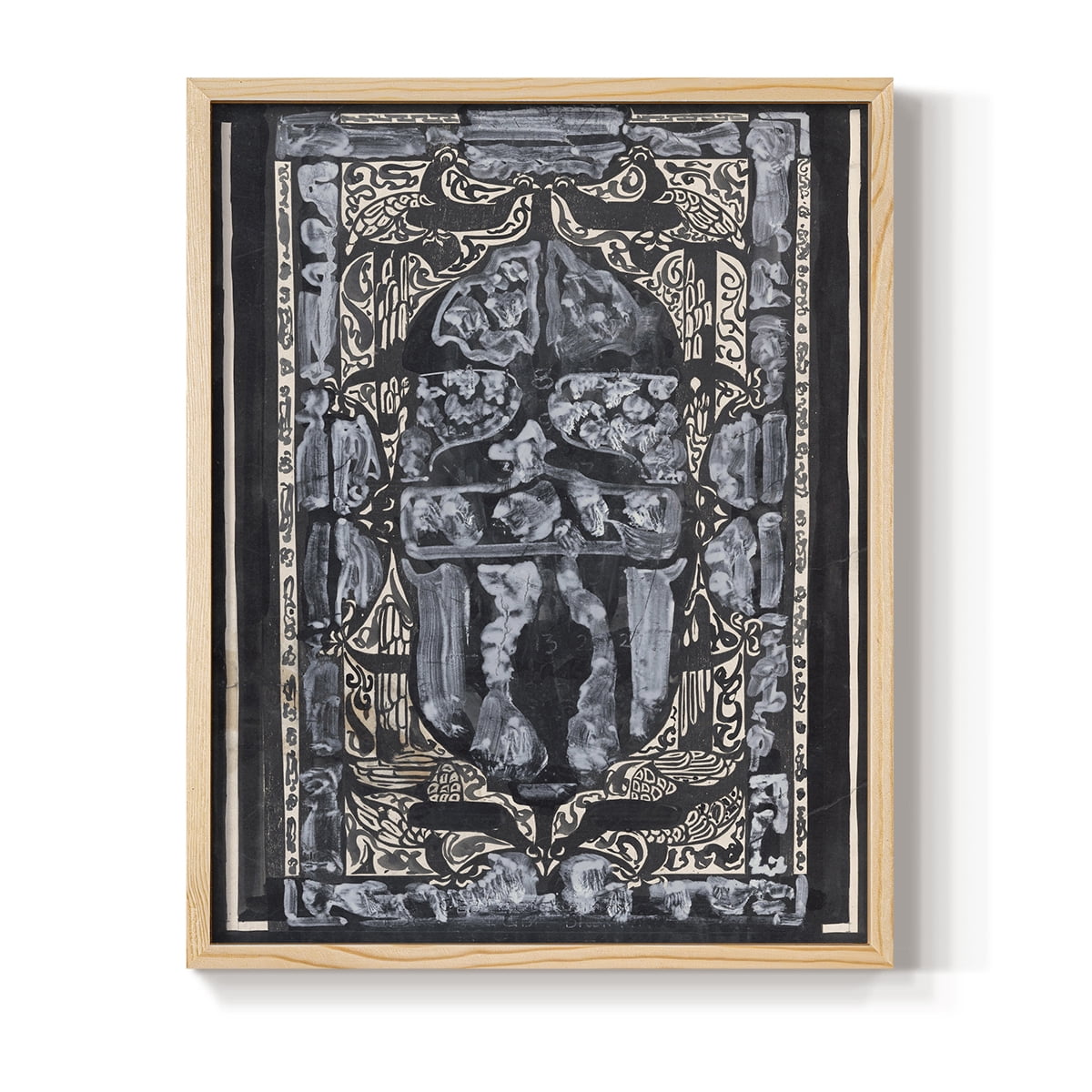 Vintage Abstract Print CXXVI - 10in. x 8in. Vintage Framed Print in Natural Wood Frame