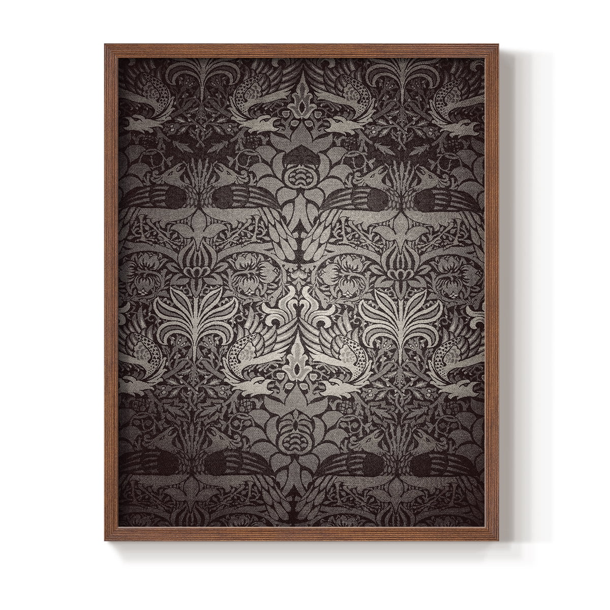 Vintage Abstract Print CXXXIX - 14in. x 11in. Vintage Framed Print in Walnut Wood Frame