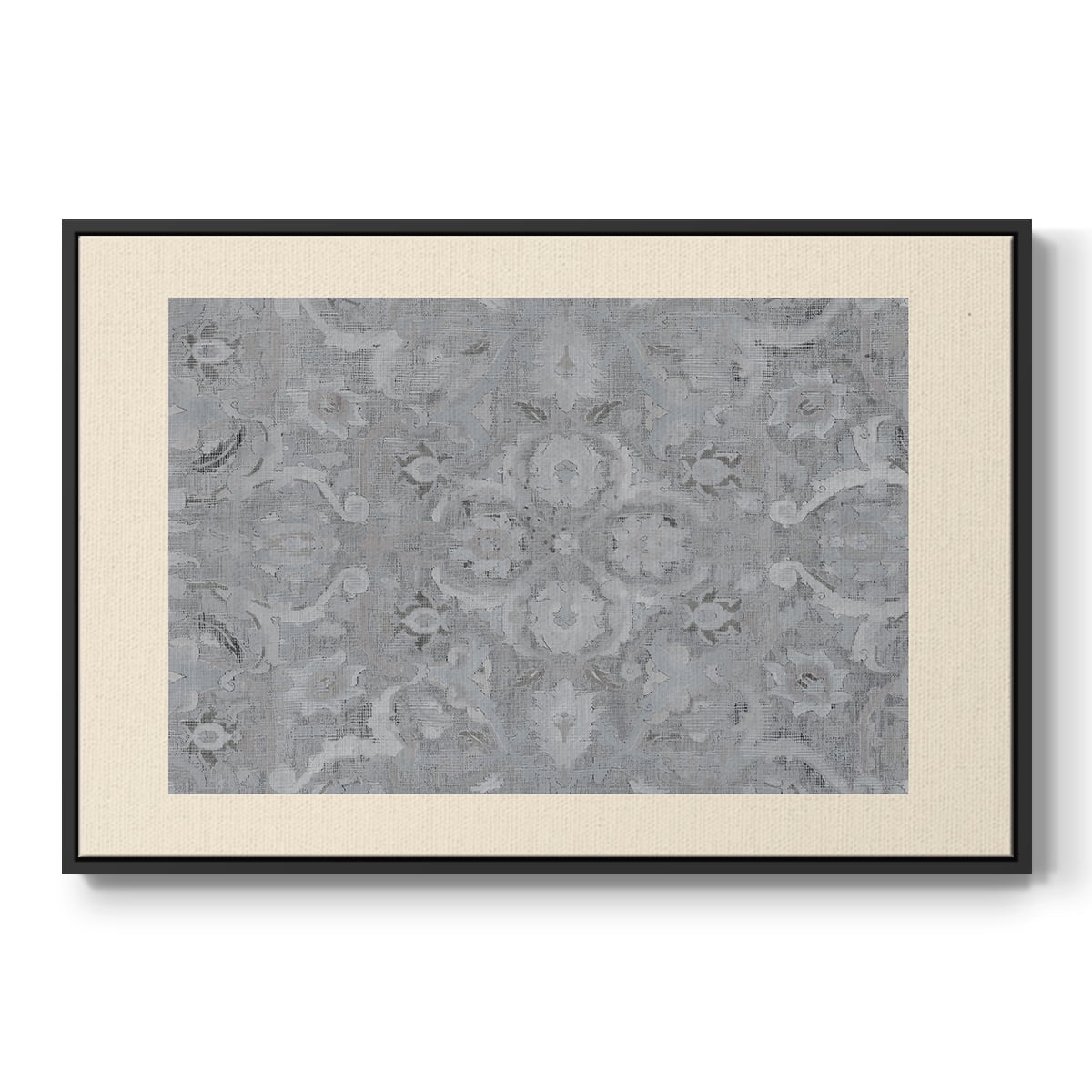 Vintage Abstract Print-I Framed in Black Wood Gallery Wrapped Canvas 25 in. x 37 in.