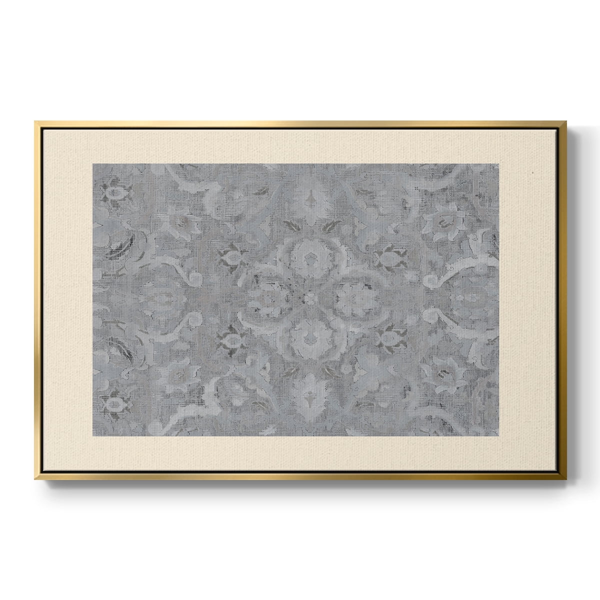 Vintage Abstract Print-I Framed in Gold Wood Gallery Wrapped Canvas 25 in. x 37 in.