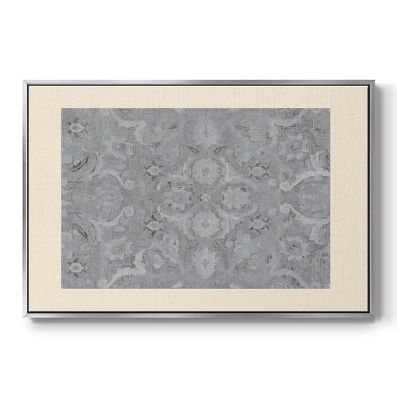 Vintage Abstract Print-I Framed in Silver Wood Gallery Wrapped Canvas 25 in. x 37 in.