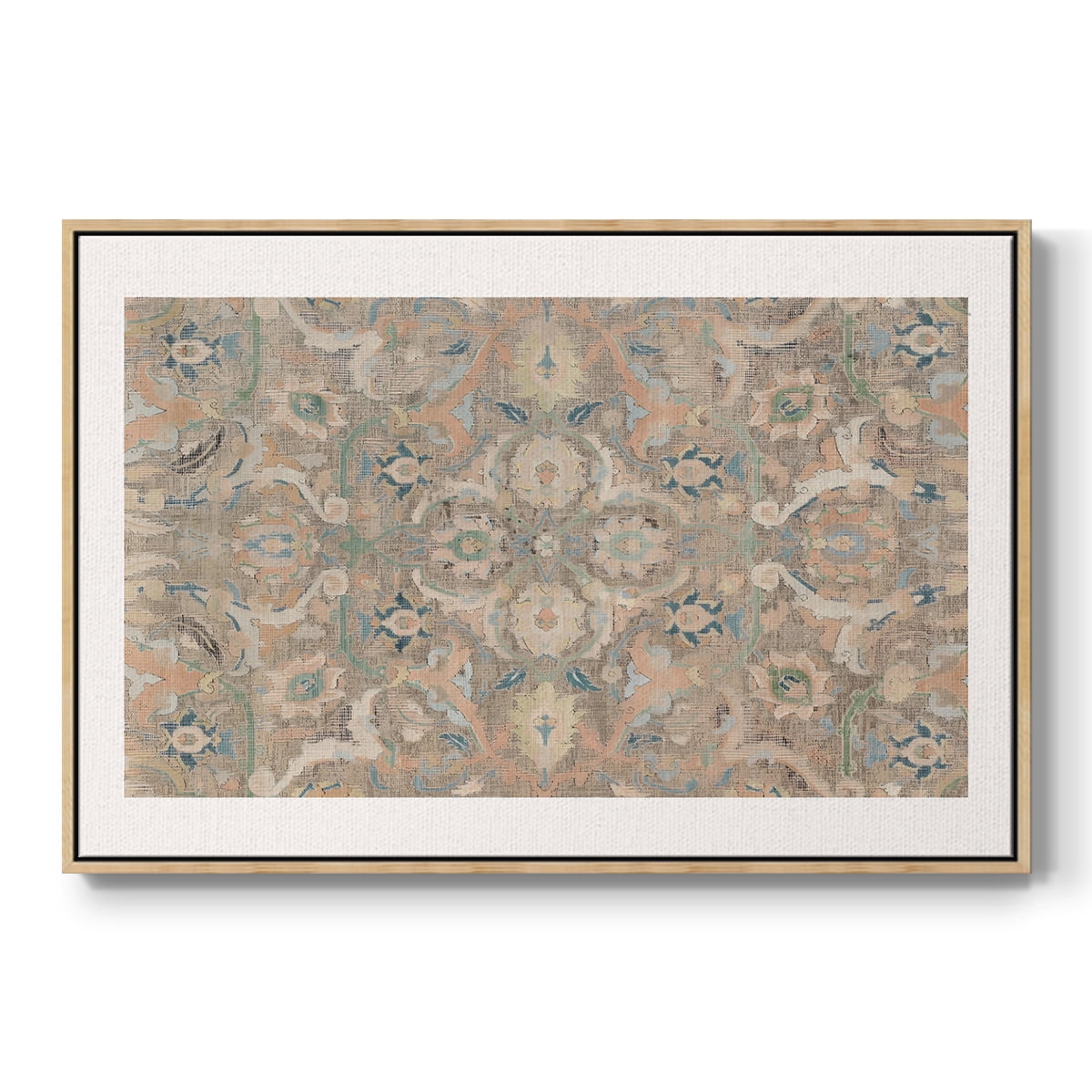 Vintage Abstract Print-II Framed in Natural Wood Wood Gallery Wrapped Canvas 17 in. x 25 in.