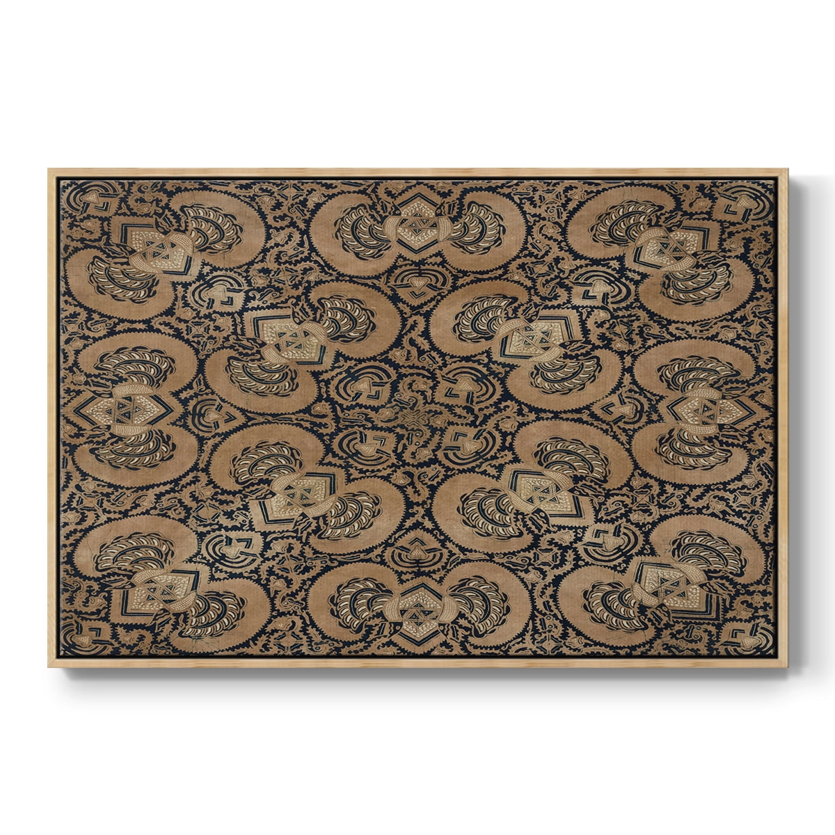 Vintage Abstract Print-III Framed in Natural Wood Wood Gallery Wrapped Canvas 17 in. x 25 in.