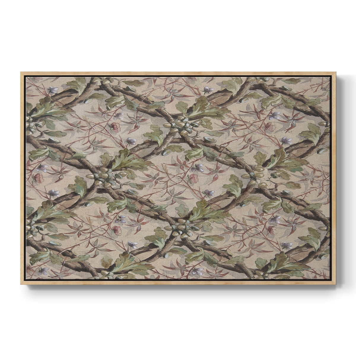 Vintage Abstract Print-IV Framed in Natural Wood Wood Gallery Wrapped Canvas 25 in. x 37 in.