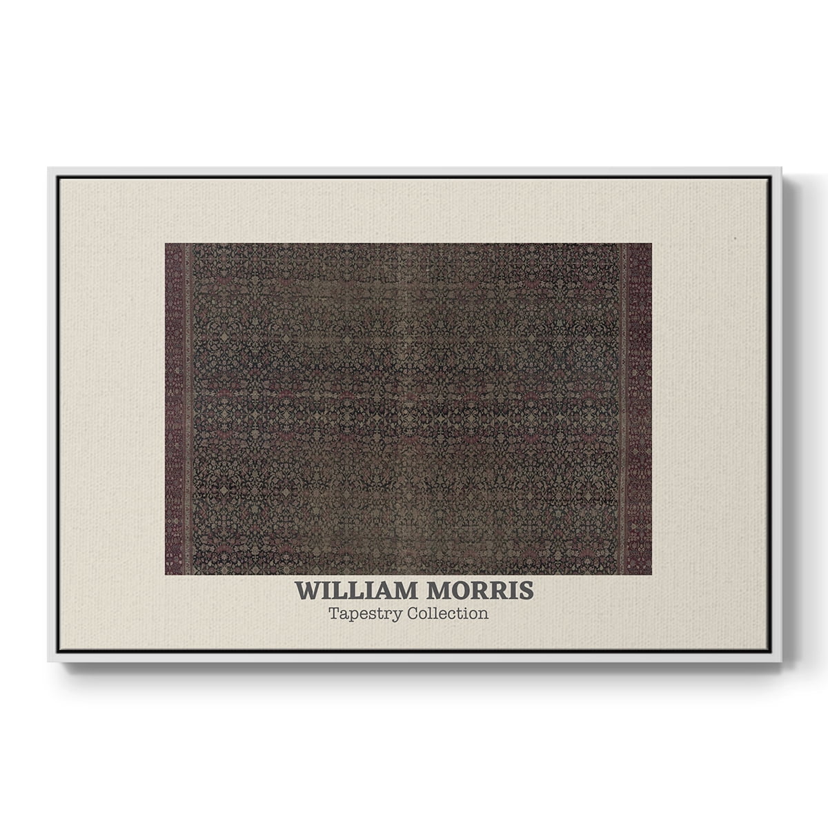 Vintage Abstract Print-L Framed in White Wood Gallery Wrapped Canvas 25 in. x 37 in.
