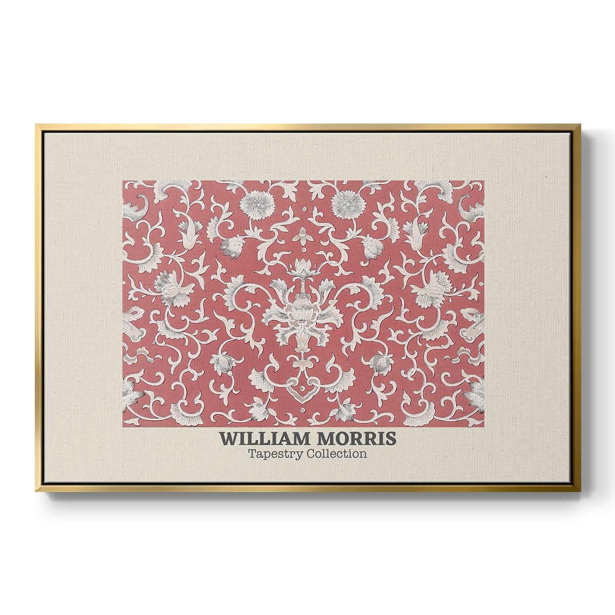 Vintage Abstract Print-LI Framed in Gold Wood Gallery Wrapped Canvas 25 in. x 37 in.
