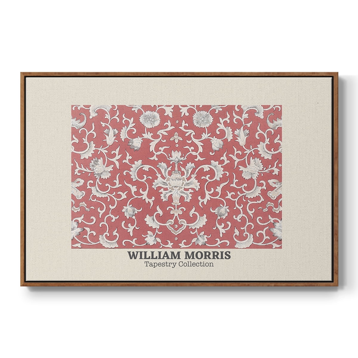 Vintage Abstract Print-LI Framed in Walnut Wood Gallery Wrapped Canvas 25 in. x 37 in.