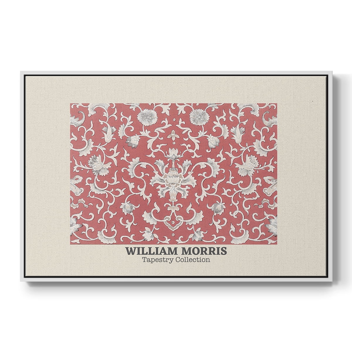 Vintage Abstract Print-LI Framed in White Wood Gallery Wrapped Canvas 17 in. x 25 in.