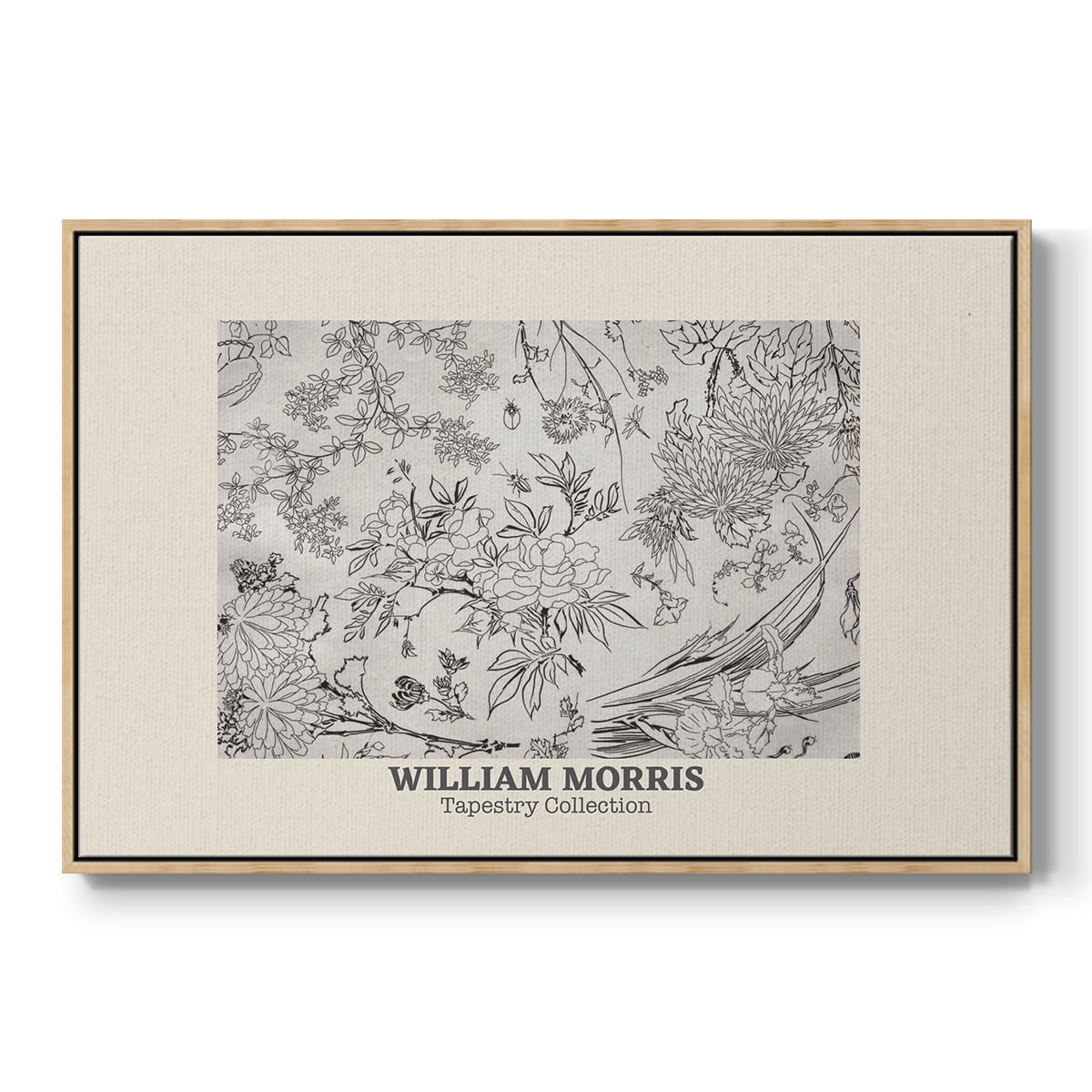 Vintage Abstract Print-LII Framed in Natural Wood Wood Gallery Wrapped Canvas 25 in. x 37 in.
