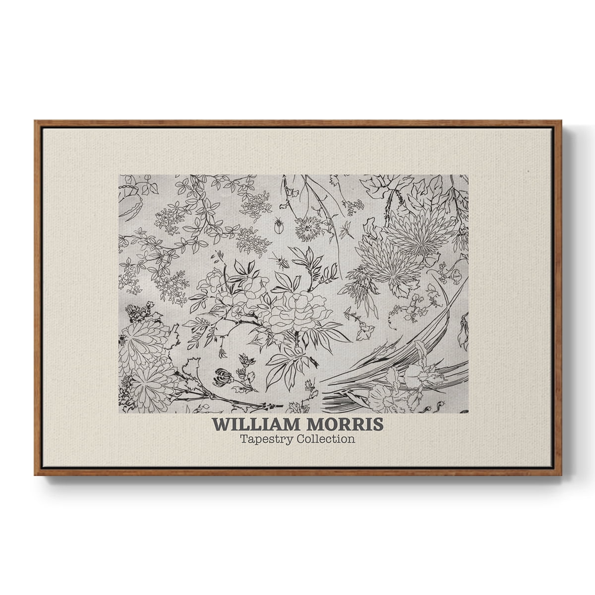 Vintage Abstract Print-LII Framed in Walnut Wood Gallery Wrapped Canvas 25 in. x 37 in.