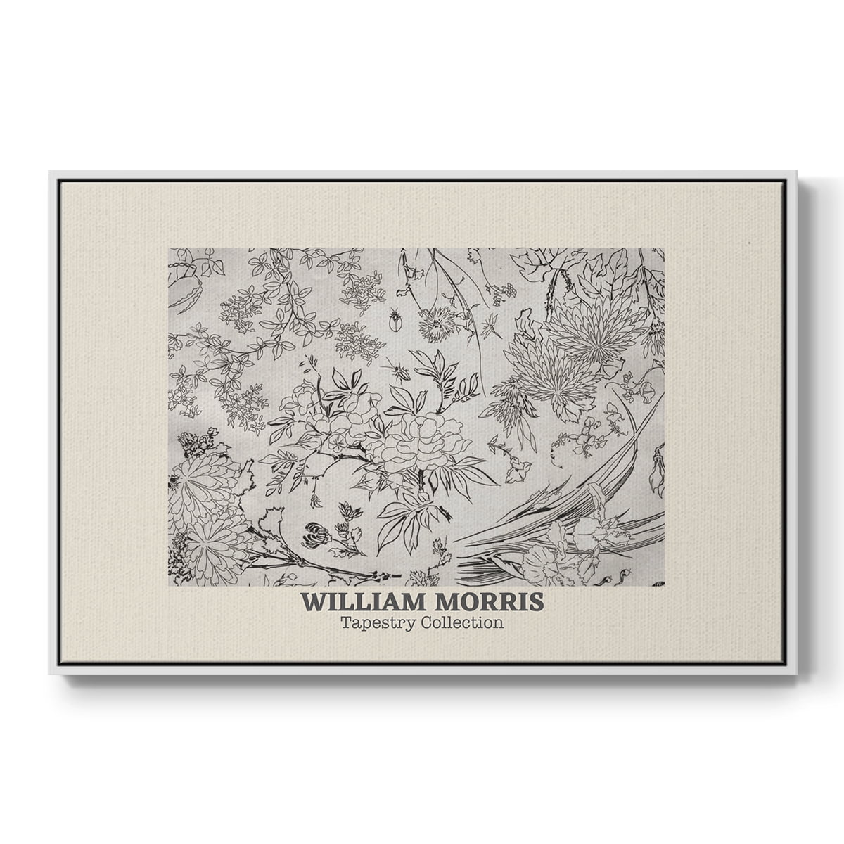 Vintage Abstract Print-LII Framed in White Wood Gallery Wrapped Canvas 17 in. x 25 in.