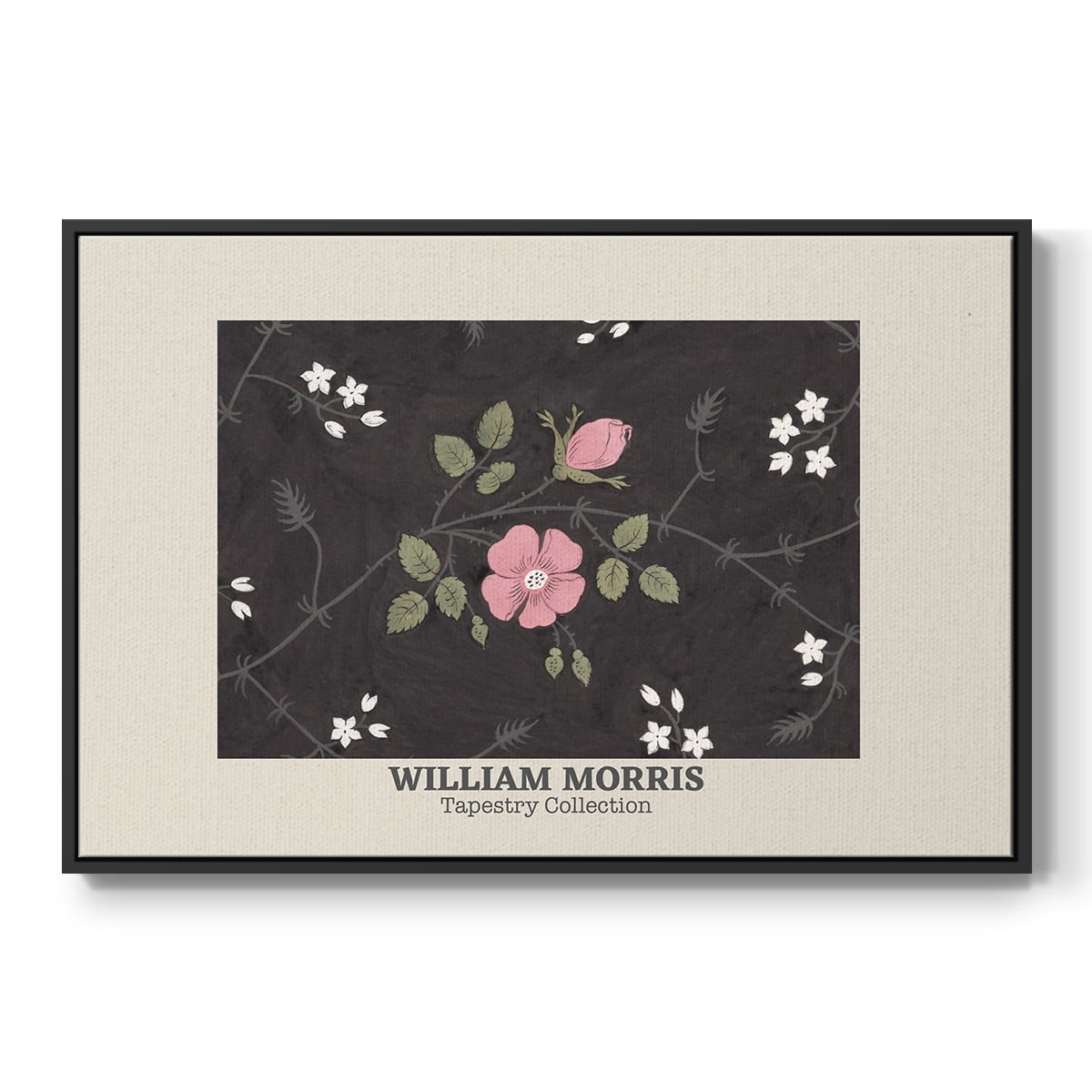 Vintage Abstract Print-LIII Framed in Black Wood Gallery Wrapped Canvas 17 in. x 25 in.