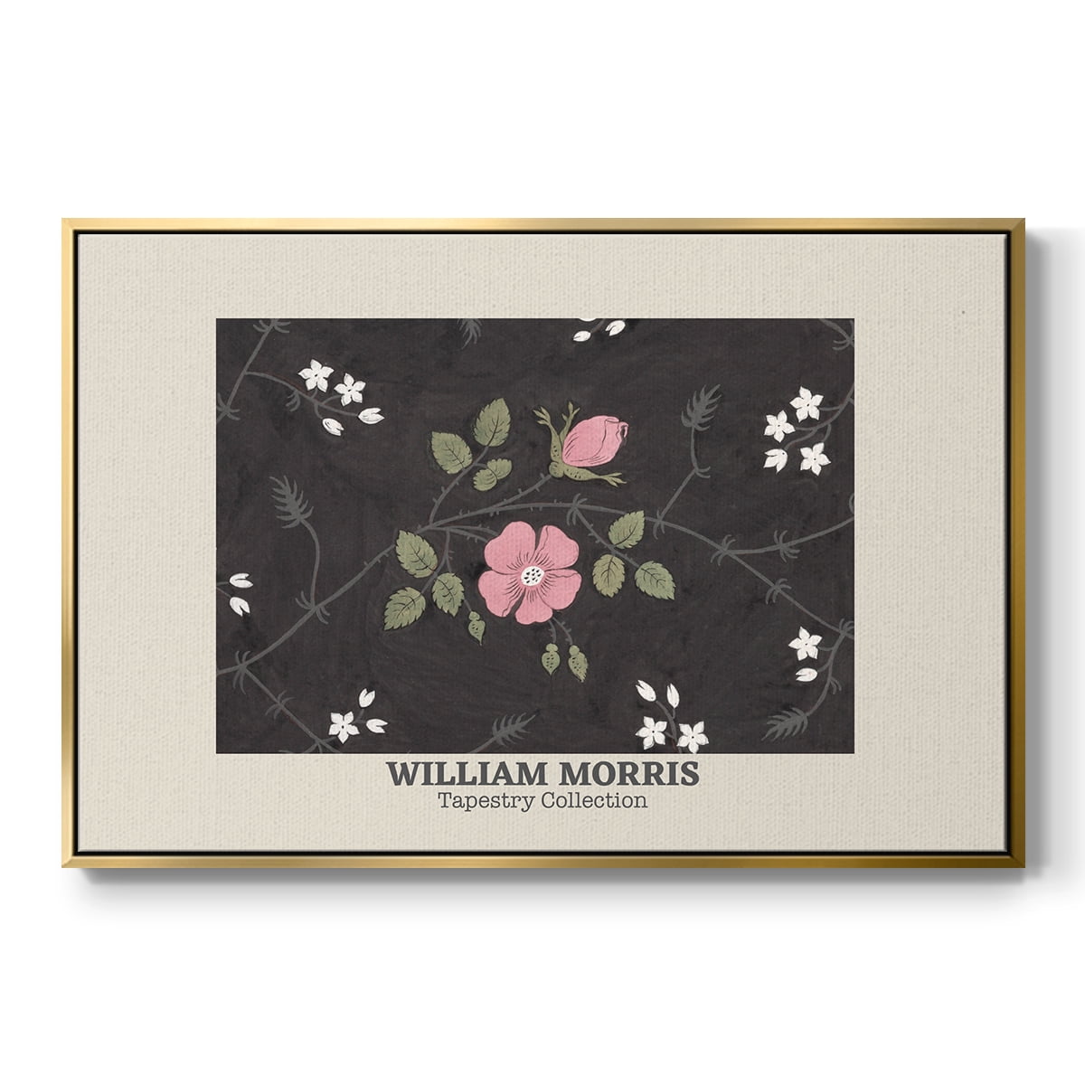 Vintage Abstract Print-LIII Framed in Gold Wood Gallery Wrapped Canvas 17 in. x 25 in.