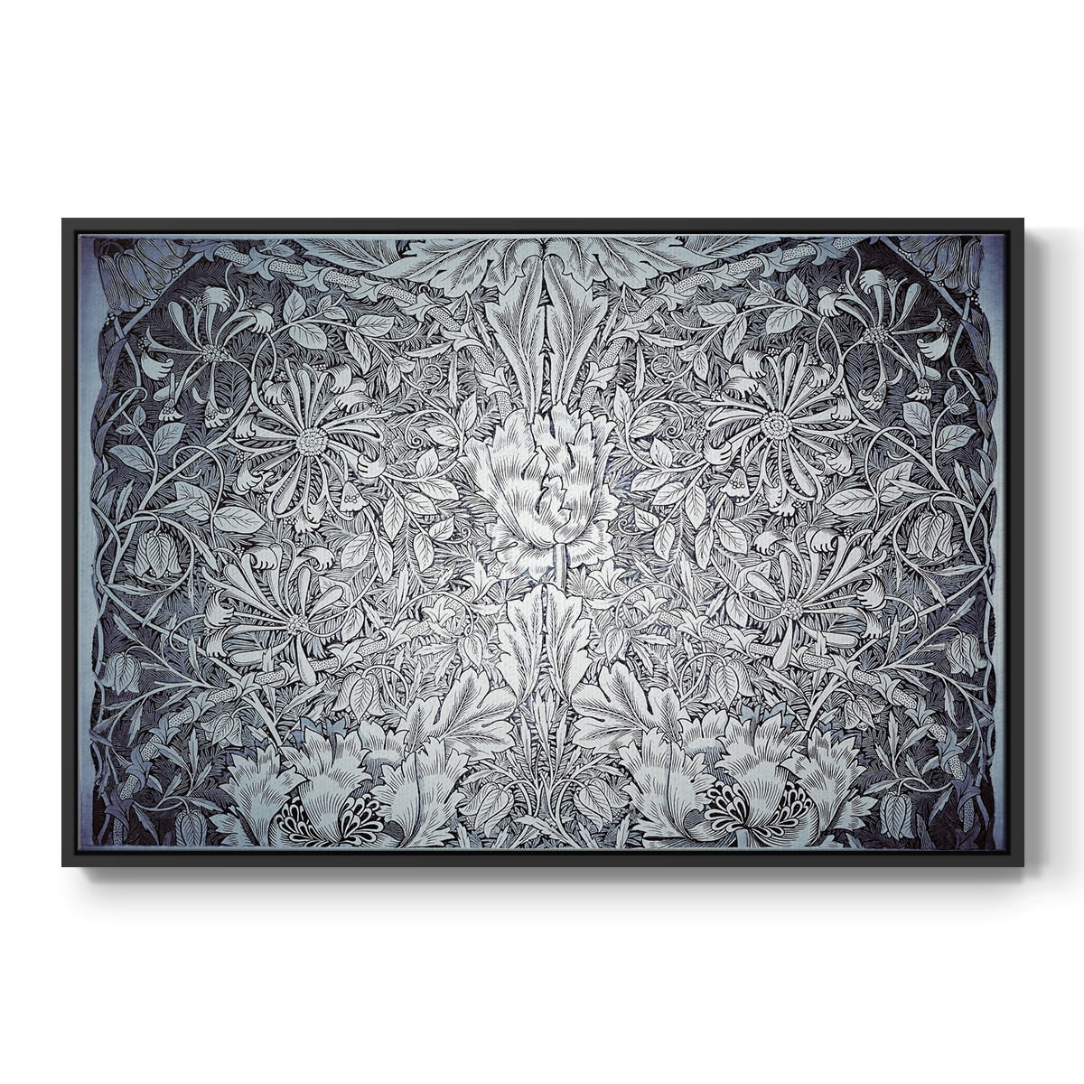 Vintage Abstract Print-LV Framed in Black Wood Gallery Wrapped Canvas 17 in. x 25 in.